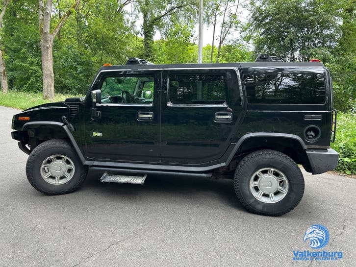 Hummer H2 6.0 V8 AUT 330 PK 2004 Zwart Youngtimer APK, Auto's, Automaat, Sportstoelen, Zwart, Bedrijf