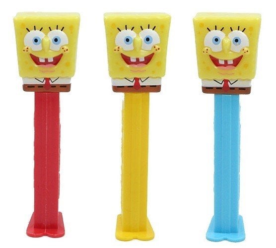 3 PEZ dispensers SpongeBob uit 2014, Ophalen of Verzenden