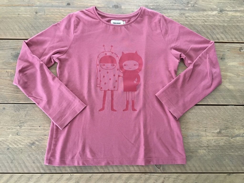 FILOU framboos roze longsleeve maat 8 / 128, Kinderen en Baby's, Kinderkleding | Maat 128, Meisje, Ophalen of Verzenden, Zo goed als nieuw