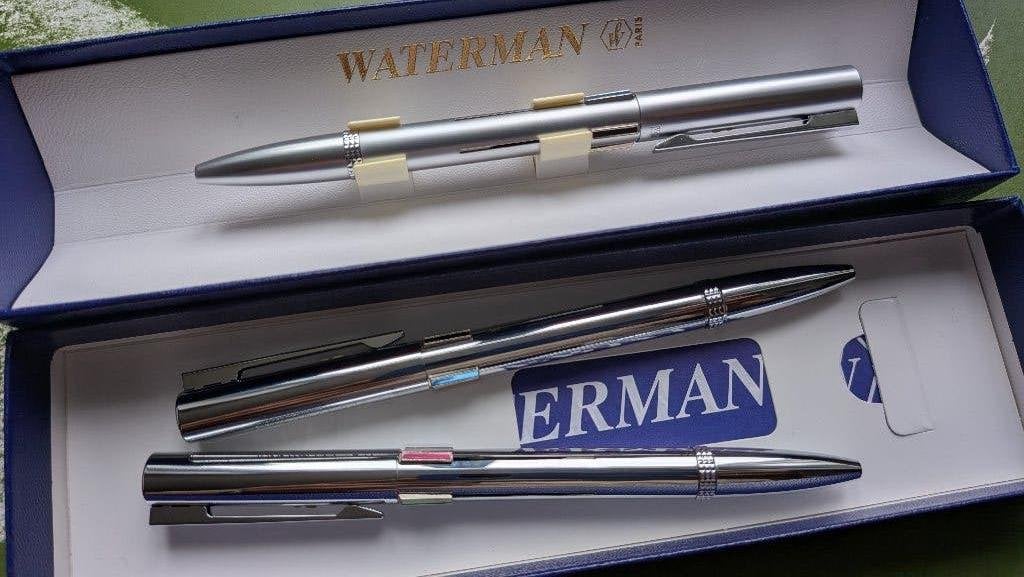 Lot van 3 Waterman 4-kleuren balpennen (Vintage 1999), Verzamelen, Ophalen, Balpen, Met doosje, Zo goed als nieuw