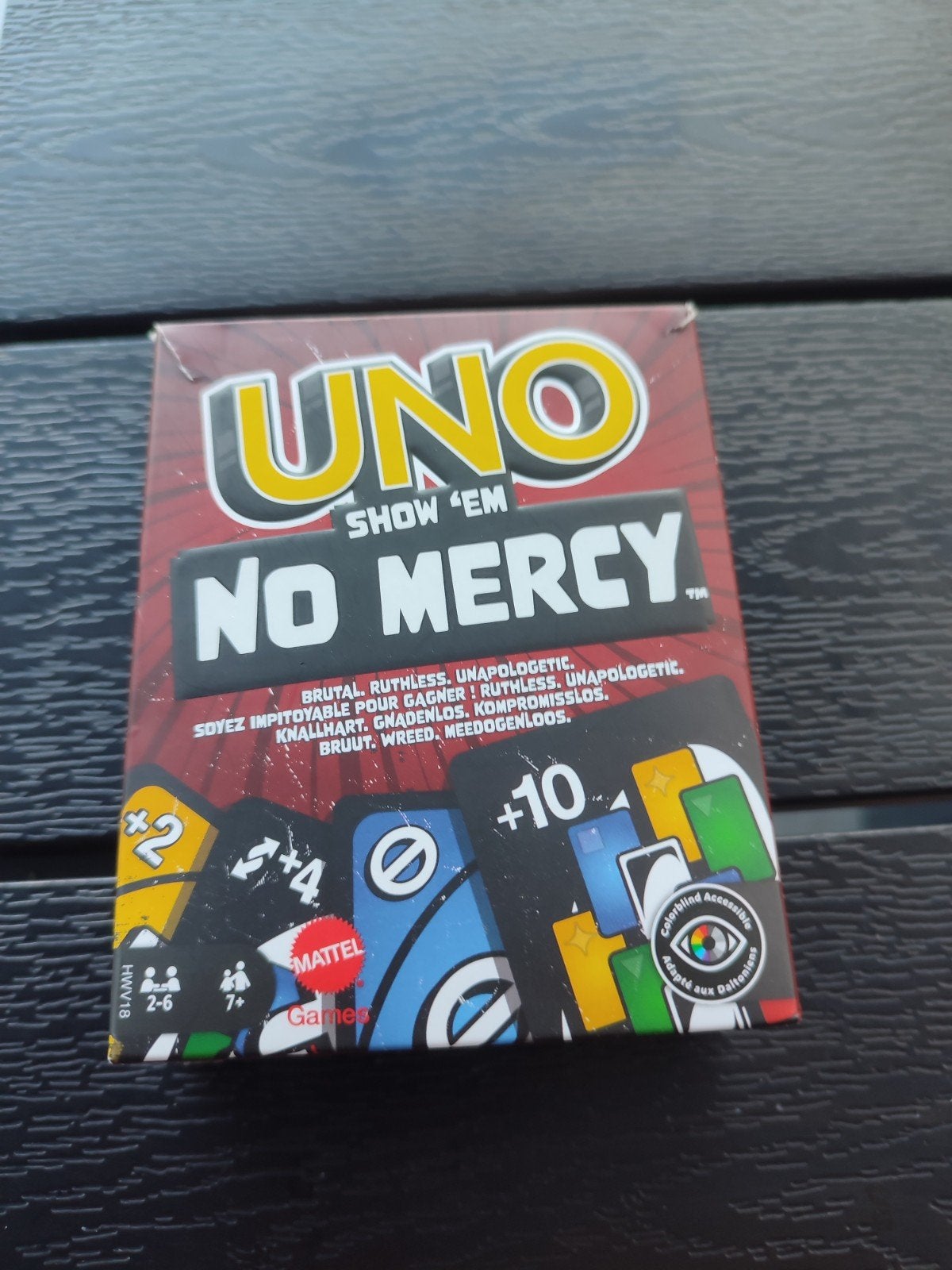 Uno kaartspel - show 'em no merci, Hobby en Vrije tijd, Ophalen of Verzenden