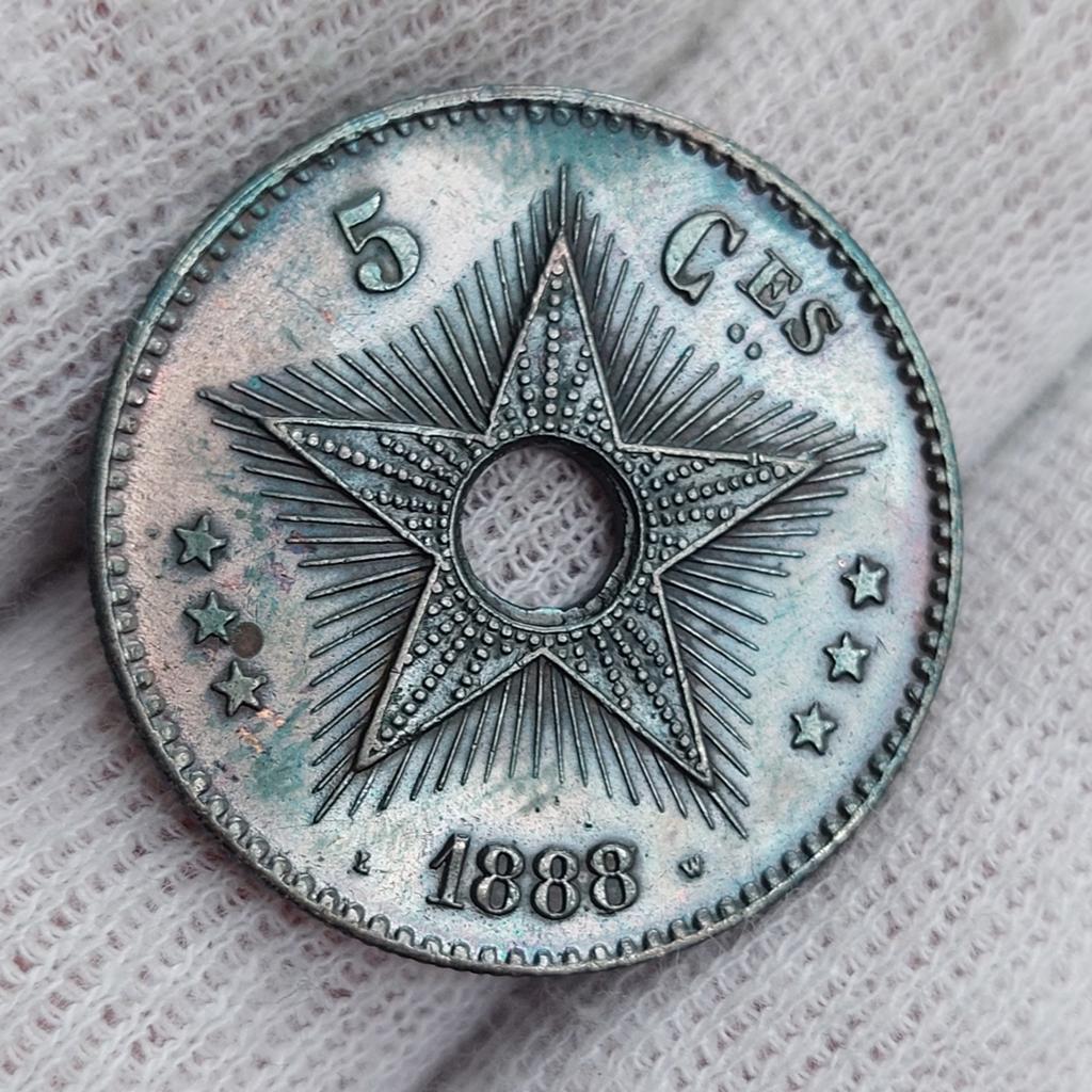 Piece de monnaie / Congo Belge / 5 Centimes / 1888 / UNC, Timbres & Monnaies, Monnaies | Belgique, Enlèvement ou Envoi
