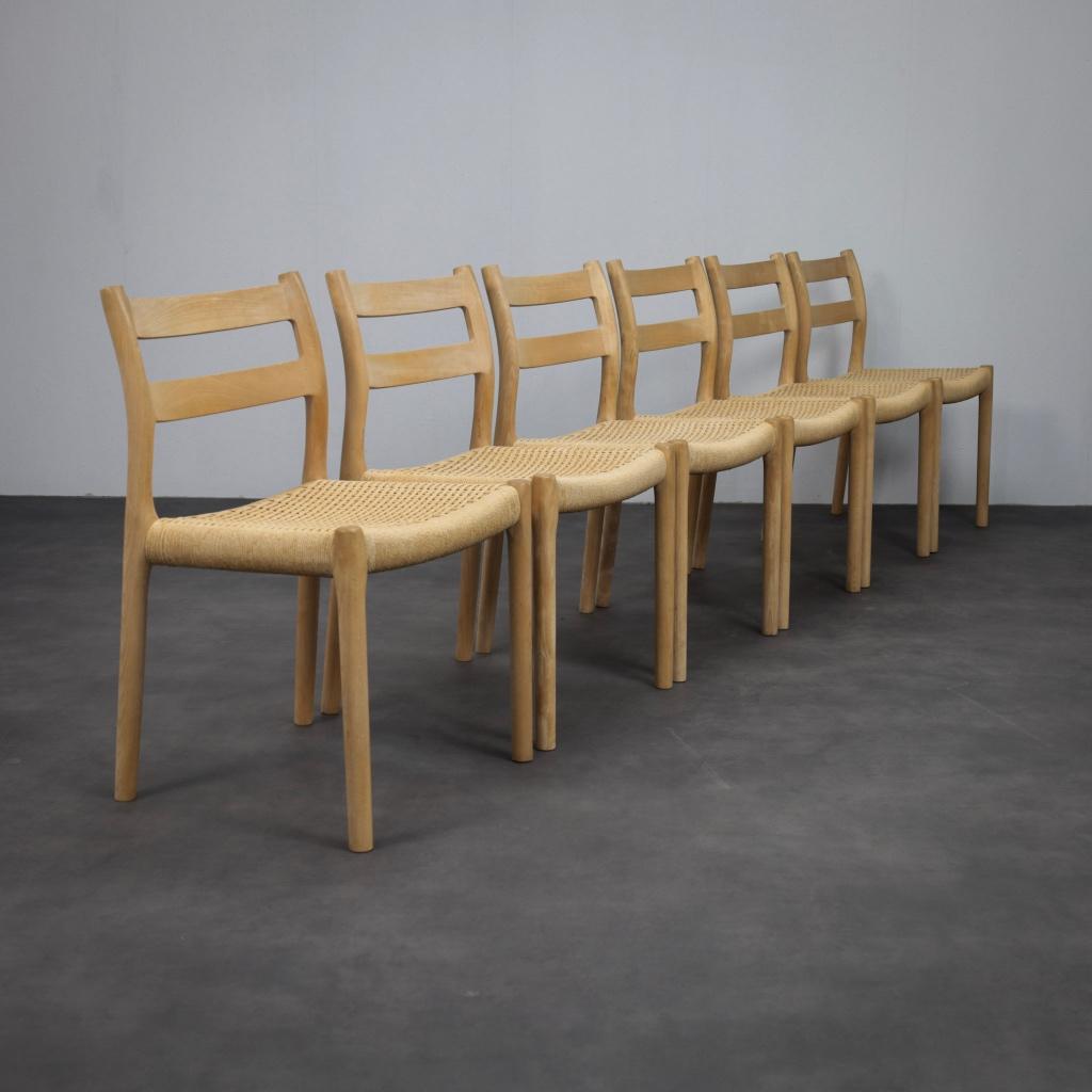 6x Design Eetkamerstoel, Niels Otto Møller, jaren 70, Huis en Inrichting, Stoelen, Zo goed als nieuw, Vijf, Zes of meer stoelen