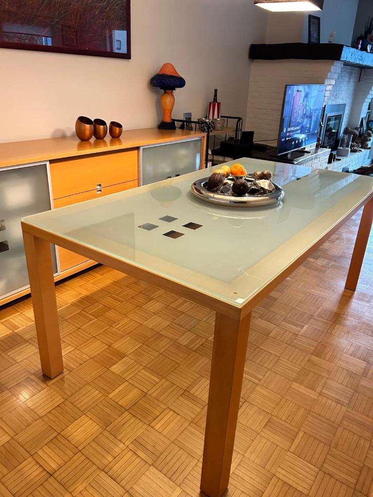Moderne eettafel, Huis en Inrichting, Tafels | Eettafels, Ophalen, Overige materialen, 50 tot 100 cm, Zo goed als nieuw