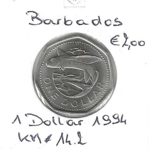 Barbados, 1 Dollar 1994., Ophalen of Verzenden, Noord-Amerika, Losse munt