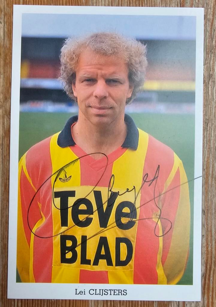 1989 Lei Clijsters KV Mechelen Spelerskaart handgesigneerd!, Verzamelen, Ophalen of Verzenden, Zo goed als nieuw, Spelerskaart