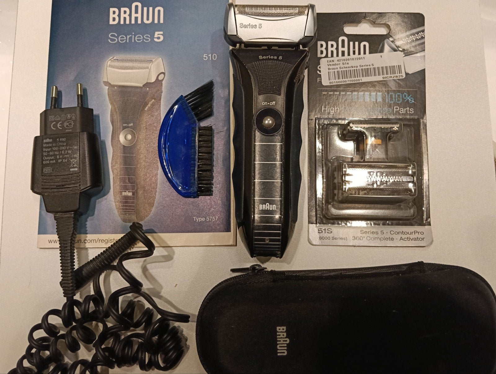 Rasoir Braun 510 (type 5757) série 5, Enlèvement