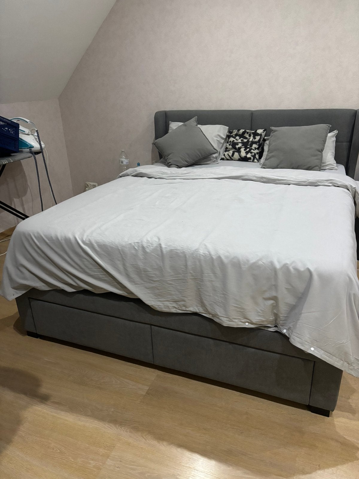 Lit - 160cm x 200cm - Avec sommier et matelas., Ophalen, Gebruikt, Tweepersoons, 200 cm