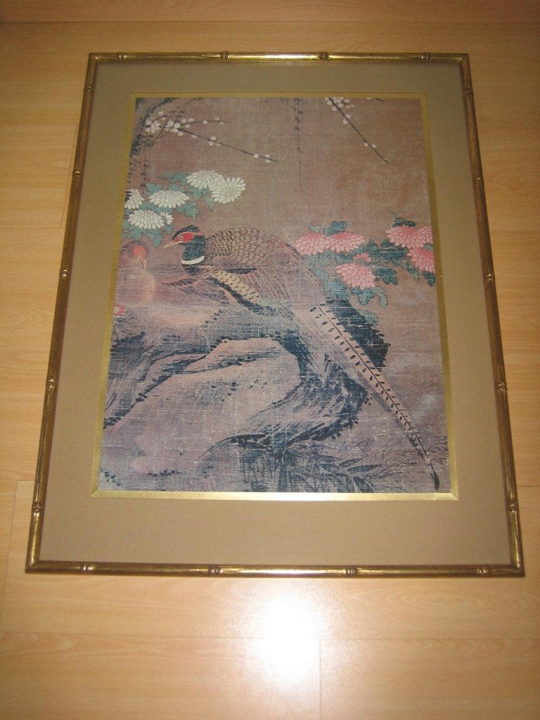 CADRE  BAMBOU, Maison & Meubles, Accessoires pour la Maison | Cadres, Enlèvement, Comme neuf, Doré