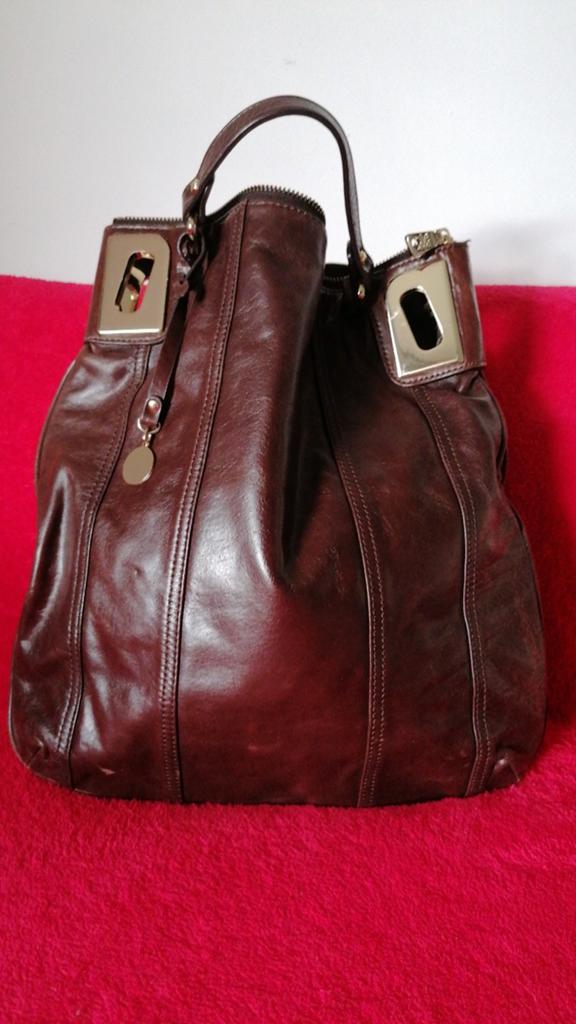 Bruine leren handtas van DKNY., Ophalen of Verzenden, Zo goed als nieuw, Bruin, Handtas