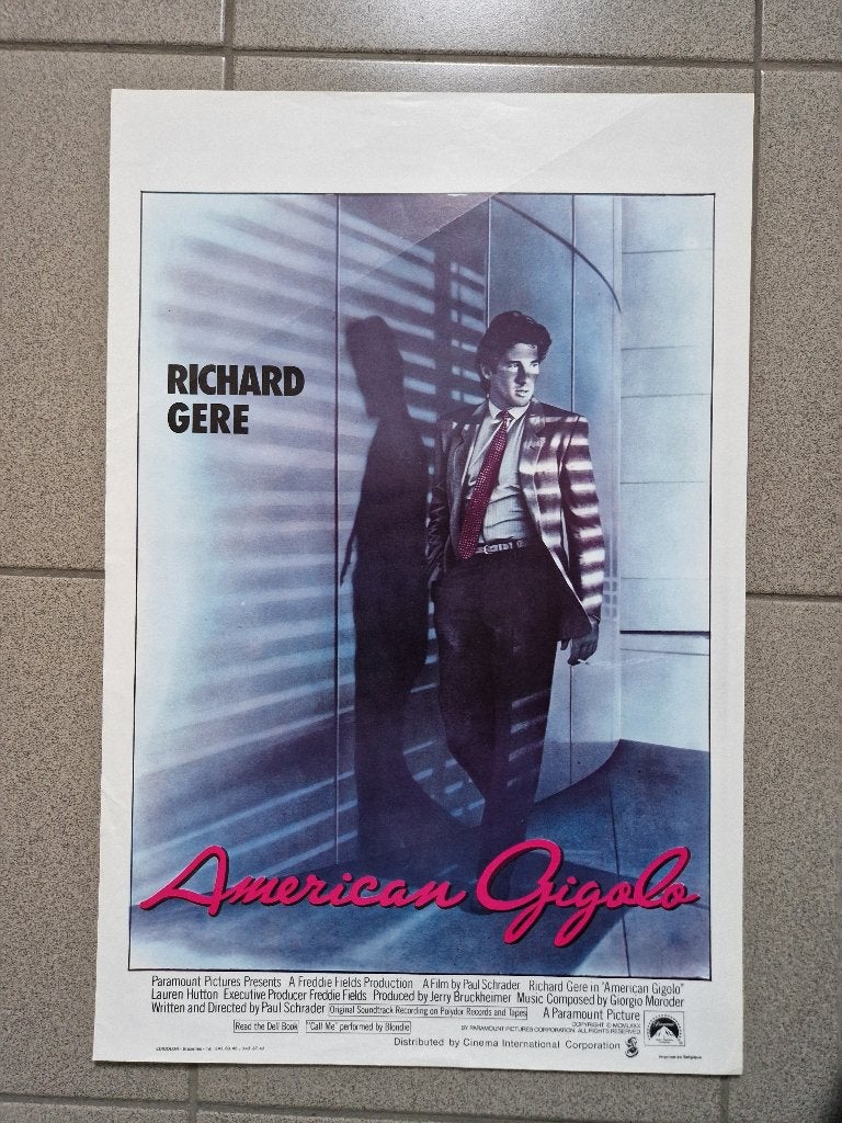 filmaffiche Richard Gere American Gigolo filmposter, Verzamelen, Rechthoekig Staand, Ophalen of Verzenden, Zo goed als nieuw, A1 t/m A3