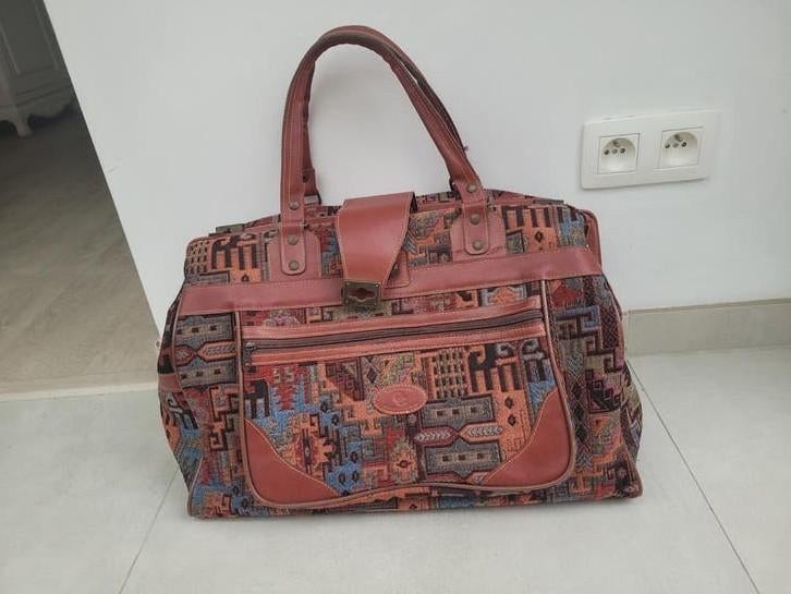 Sac de voyage cuir et canvas tapisserie, Enlèvement, Neuf