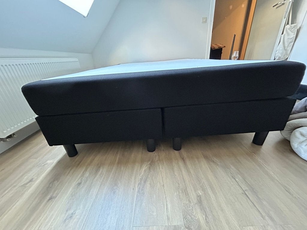 boxspring, Ophalen, Zwart, Tweepersoons, 140 cm