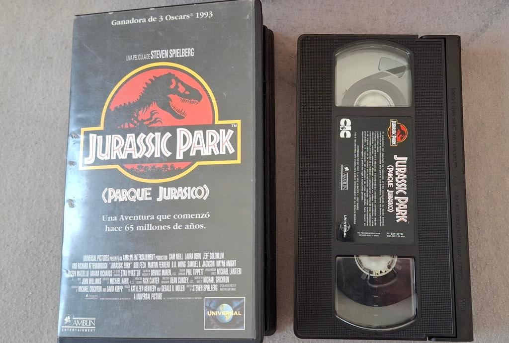 VHS Jurassic Park Spaanse versie 1992, Cd's en Dvd's, Alle leeftijden, Ophalen of Verzenden, Zo goed als nieuw, Actie en Avontuur