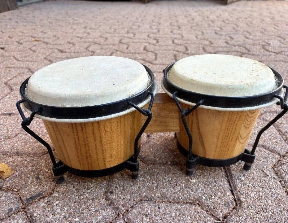 Houten bongo's - Percussies met natuurlijke huiden - Excelle, Muziek en Instrumenten, Ophalen of Verzenden