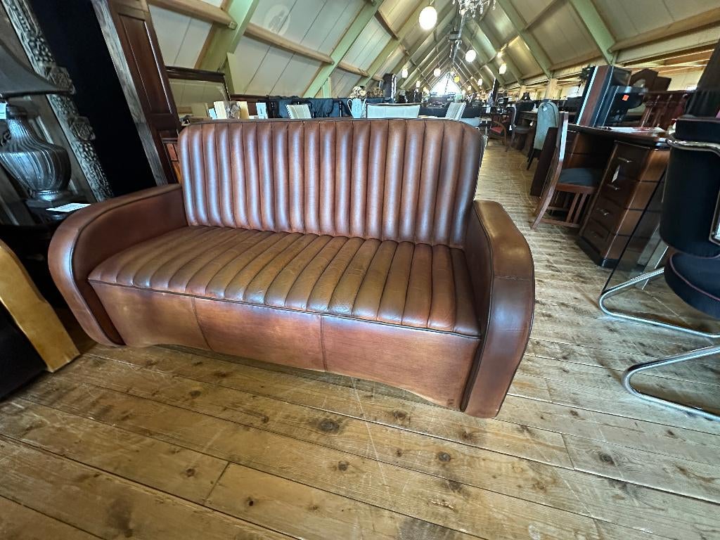 Jan Frantzen Art Deco 'Jaguar' Bank – Frans Schapenleer, Huis en Inrichting, Zetels | Zetels, Gebruikt, Rechte bank, Driepersoons