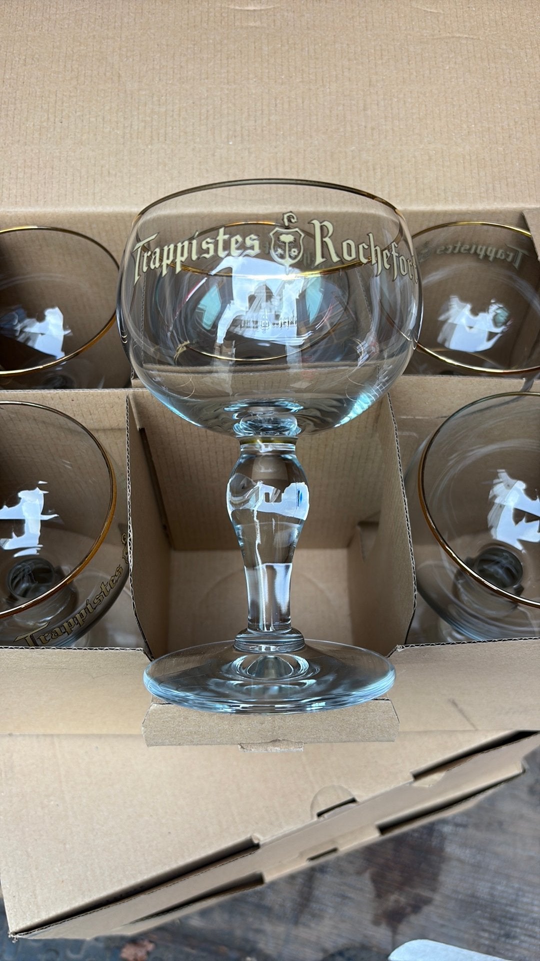 Doos van 6 Rochefort trappist glazen, NIEUWSTAAT, Verzamelen, Ophalen of Verzenden, Nieuw