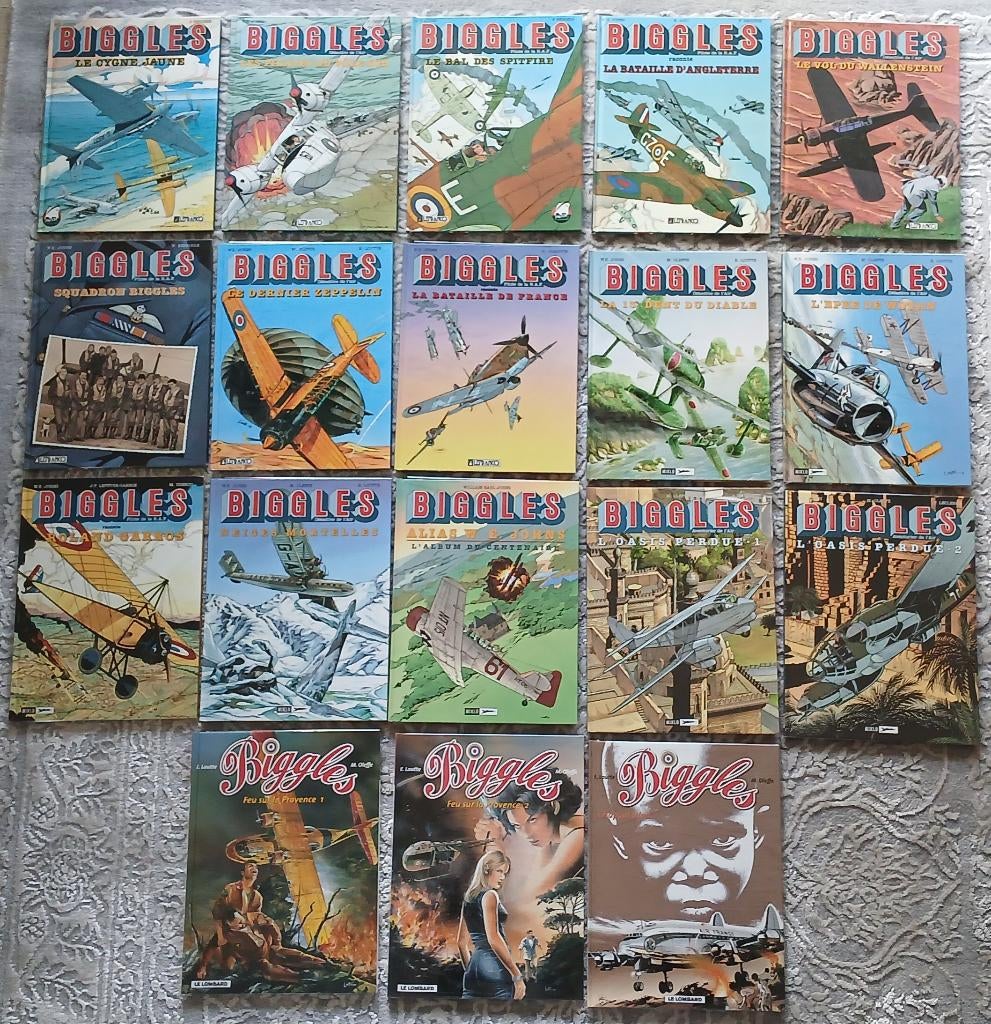 BD 18 tomes de Biggles EO Bergèse Loutte Leclercq Chauvin, Plusieurs BD, Enlèvement ou Envoi, Utilisé, Bergèse