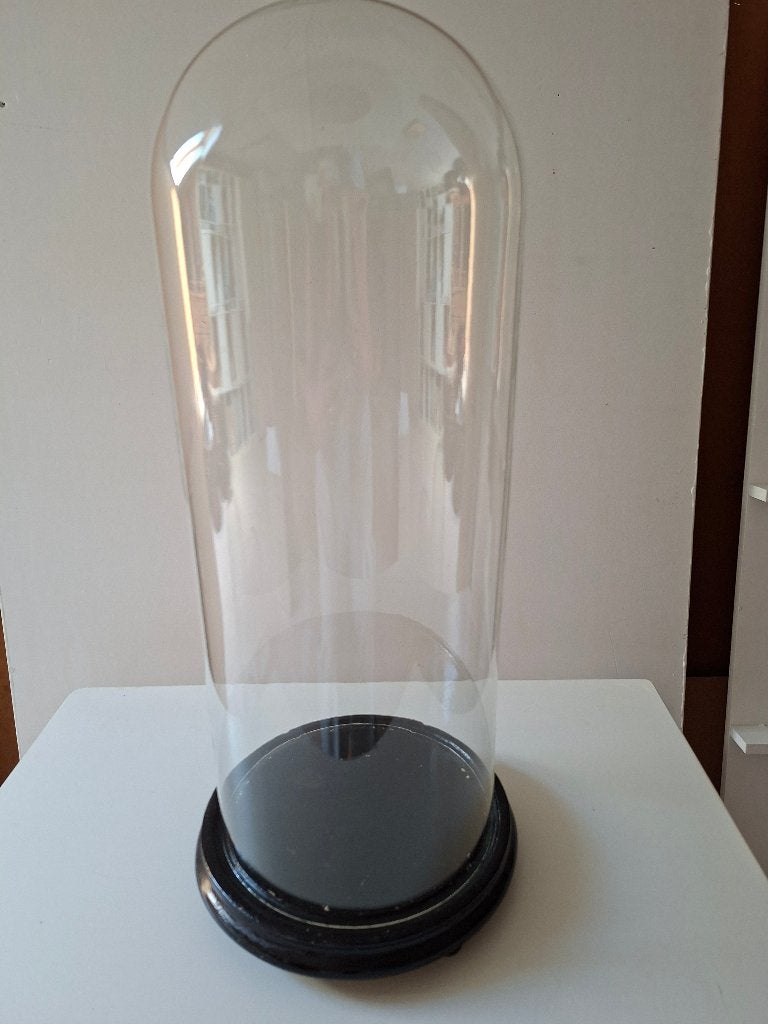 Prachtige, grote antieke stolp met houten voet., Antiek en Kunst, Antiek | Religieuze voorwerpen, Ophalen