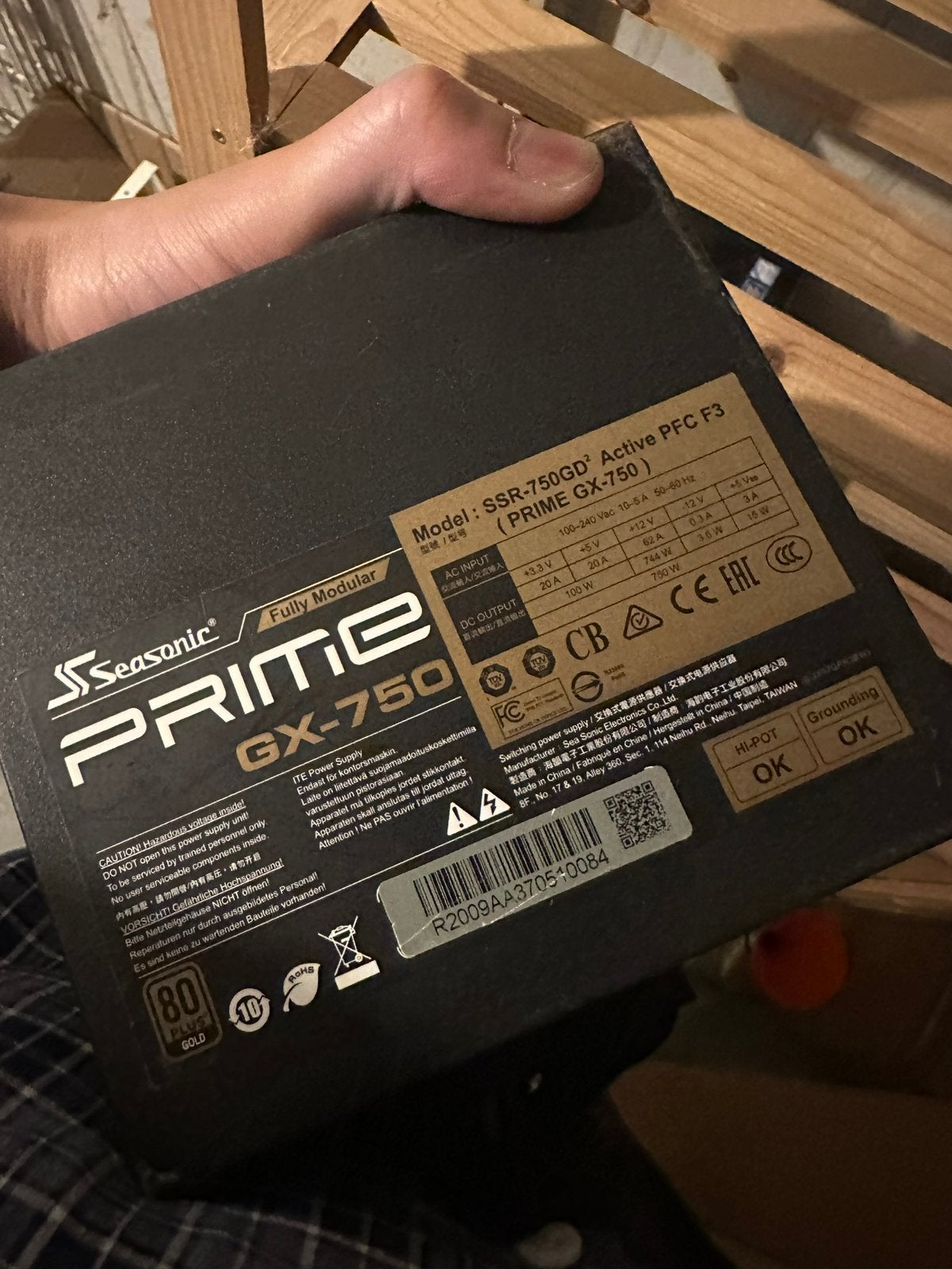 Allimentation Seasonic Prime GX-750, Ophalen, Zo goed als nieuw