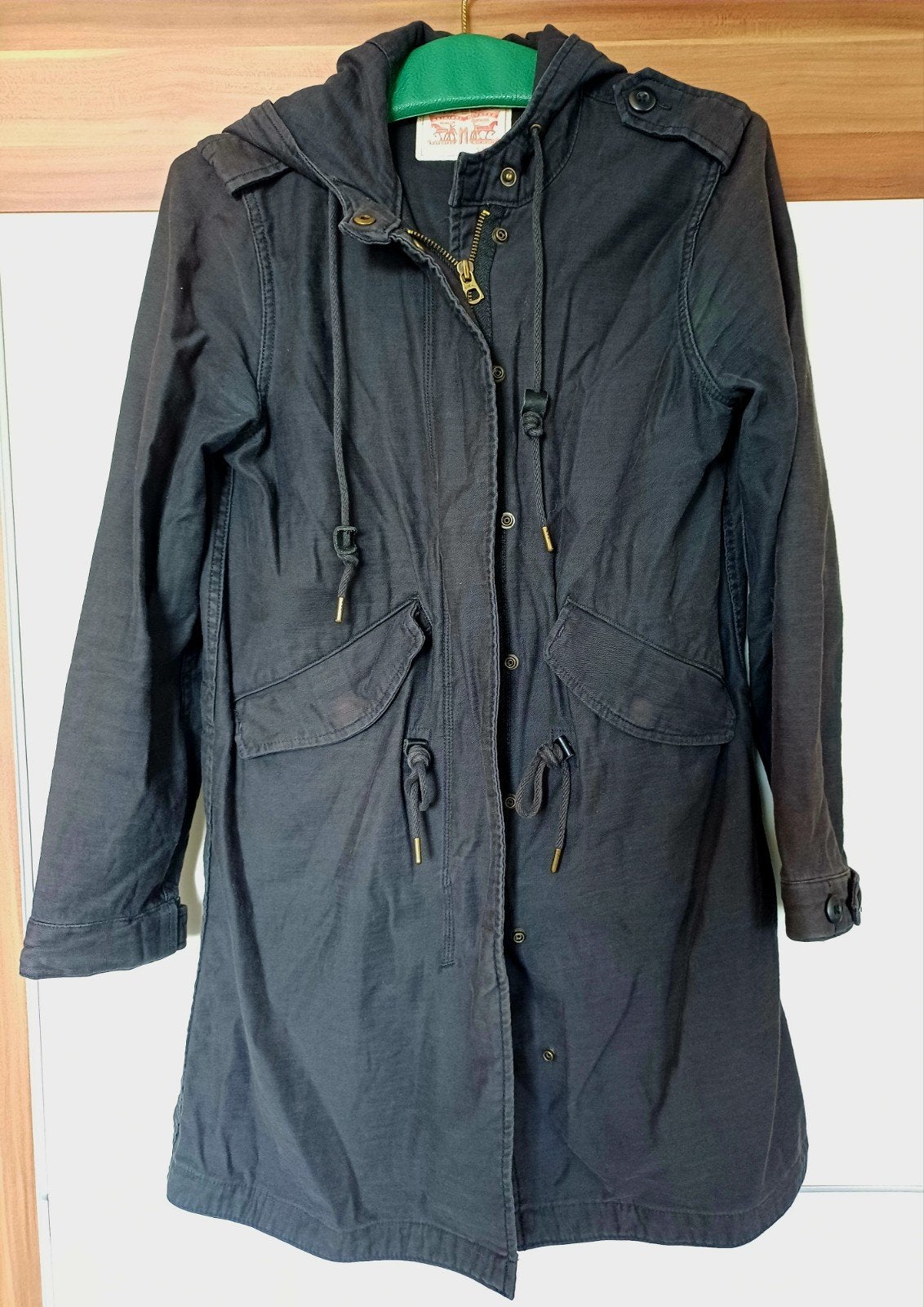Zwarte denim jas Levi Strauss, Zwart, Ophalen of Verzenden, Zo goed als nieuw, Maat 34 (XS) of kleiner