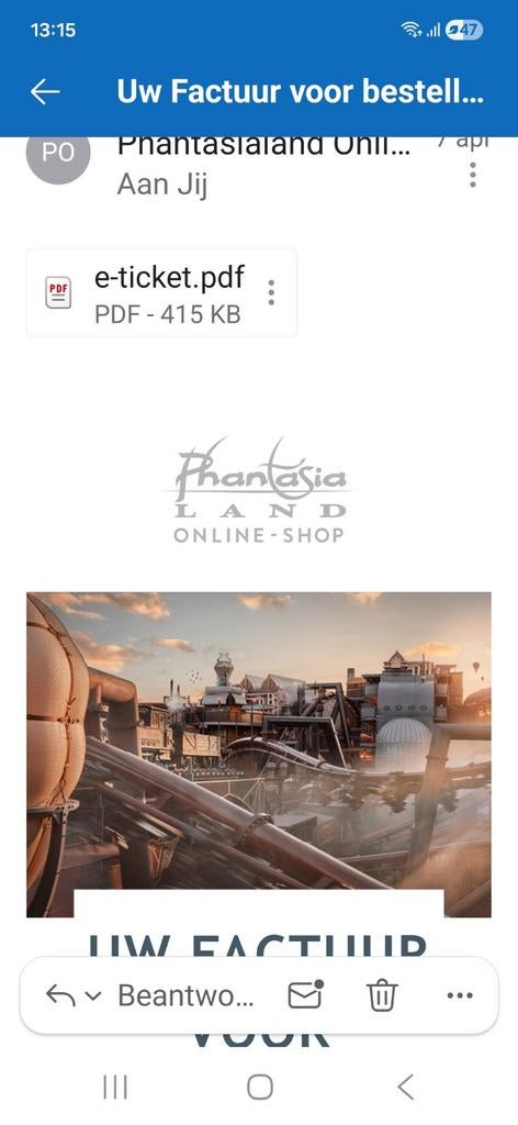 Billet électronique Phantasialand, Tickets & Billets