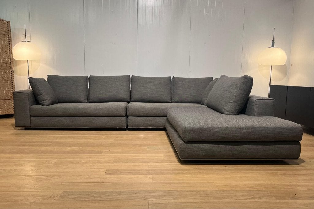 TBE Minotti Hamilton canapé d’angle modulable, 150 cm ou plus, Quatre personnes ou plus, Comme neuf, Tissus