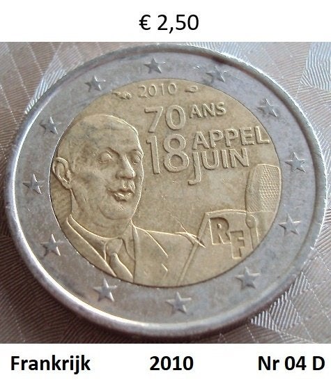 2 euromunten Frankrijk, Postzegels en Munten, Munten | Europa | Euromunten, Ophalen of Verzenden, Frankrijk, 2 euro, Losse munt