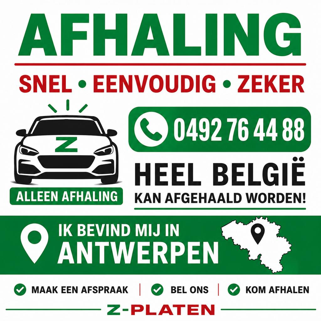 Z PLAAT autos afhalen, Enlèvement