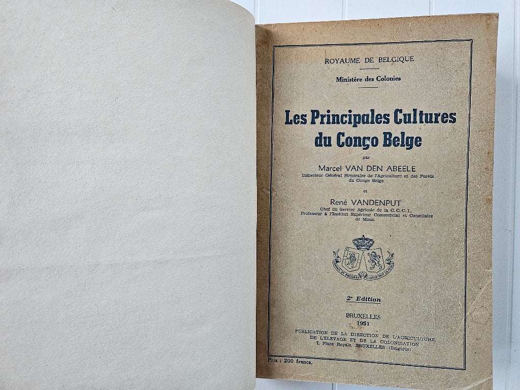 Les principales cultures du Congo Belge - 1951, Enlèvement ou Envoi, Utilisé, Marcel van den Abeele , René Vandenput