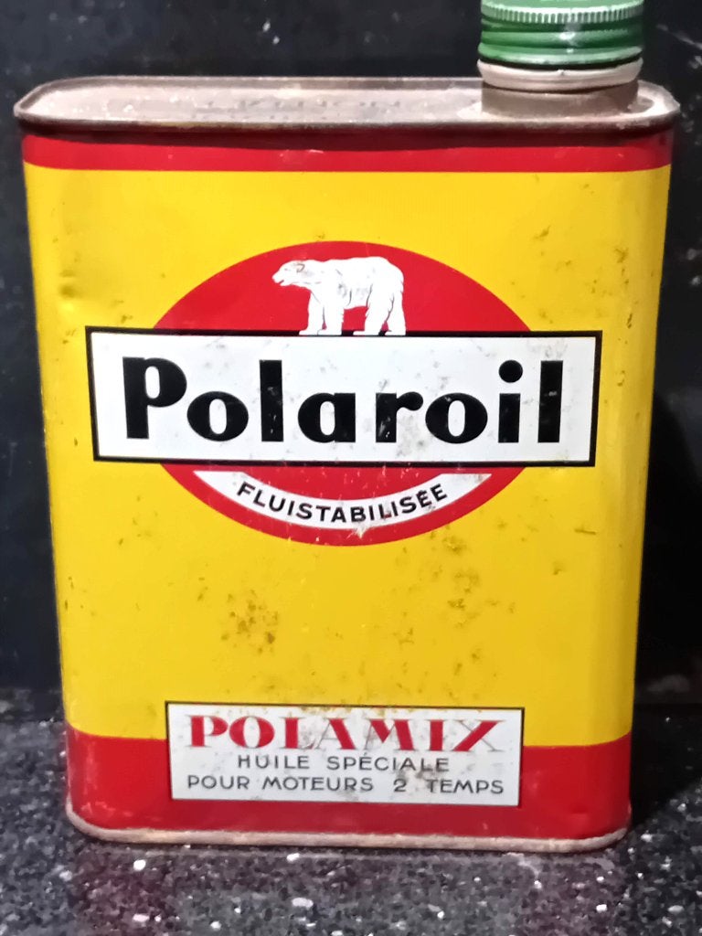 Decoratief olieblik POLAROIL met ijsbeer, Verzamelen, Blikken, Ophalen of Verzenden, Gebruikt