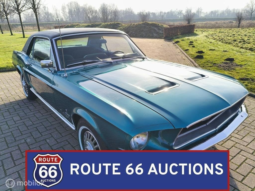 Ford Mustang Coupe | 1968 | Route 66 Auctions, Auto's, Zwart, Bedrijf, Handgeschakeld, Overige carrosserie