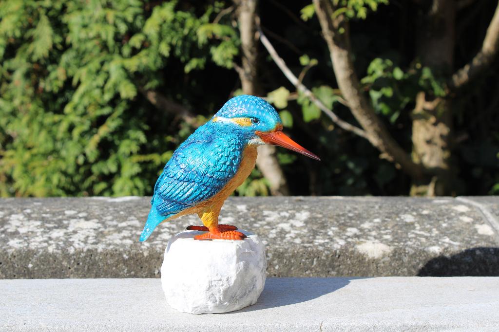 IJsvogel in bronskleuren, fantastisch!, Tuin en Terras, Vijver-toebehoren, Nieuw, Vijverrand, Ophalen of Verzenden