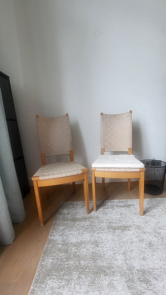 Houten stoelen, Ophalen, Gebruikt, Twee, Stof
