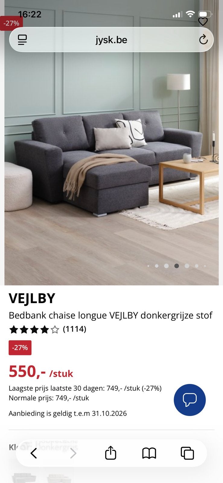 Bedbank vejlby, Ophalen, Zo goed als nieuw