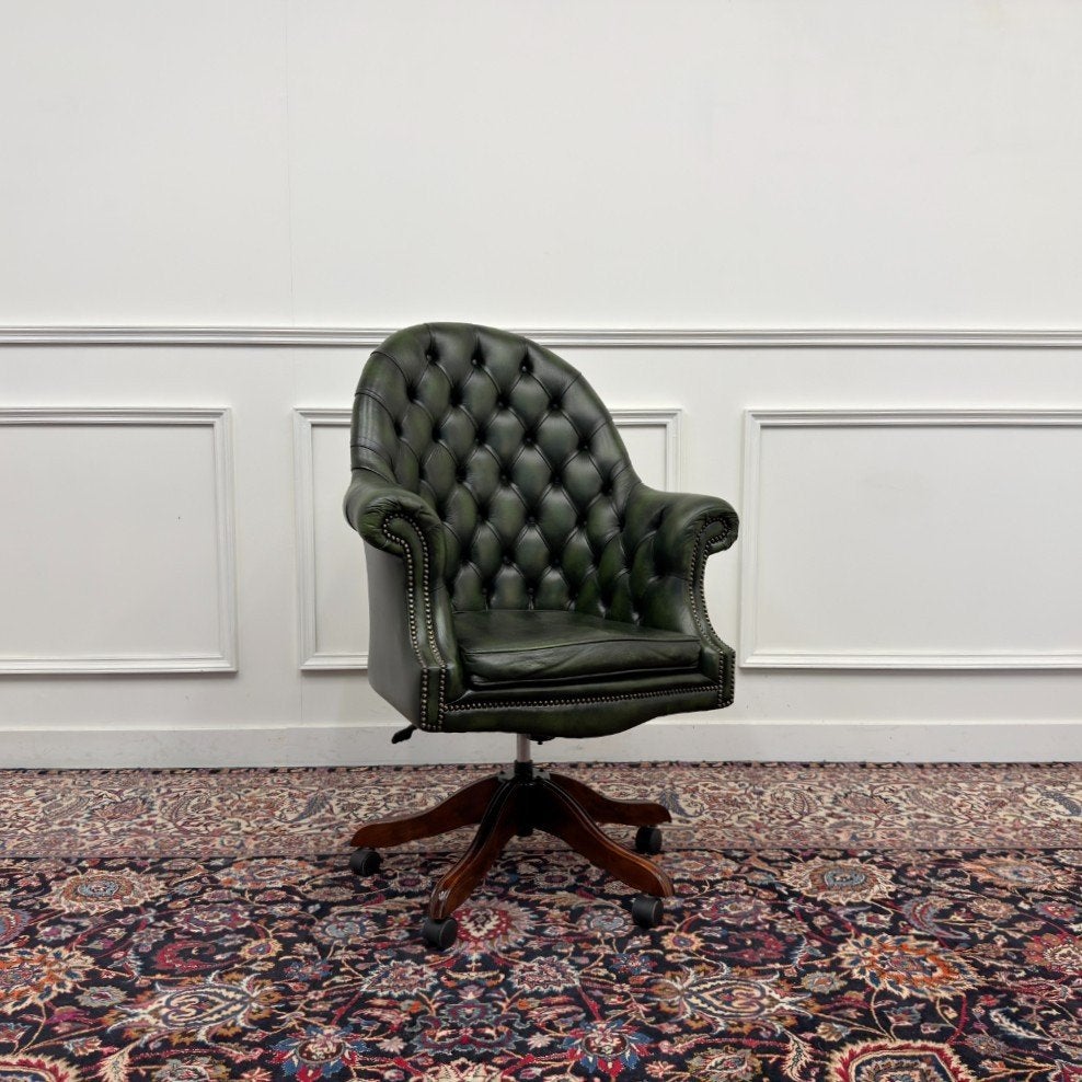 Klassiek Engels Chesterfield Bureaustoel, Ophalen of Verzenden