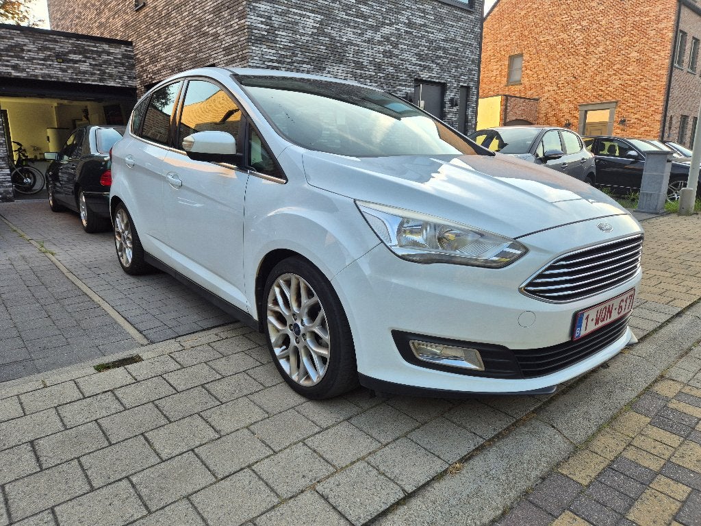 Ford C-Max 1.0ecoboost 2015 AC Navi Dodehoekass., Auto's, Ford, Voorwielaandrijving, Dealer onderhouden, 1200 kg, Wit