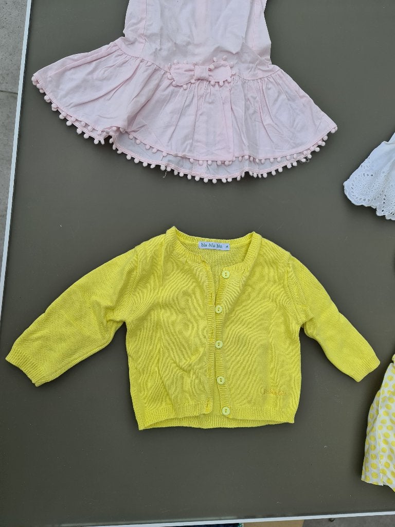 gele cardigan, gillet, pull, trui BlaBlaBla 74, Ophalen, Zo goed als nieuw