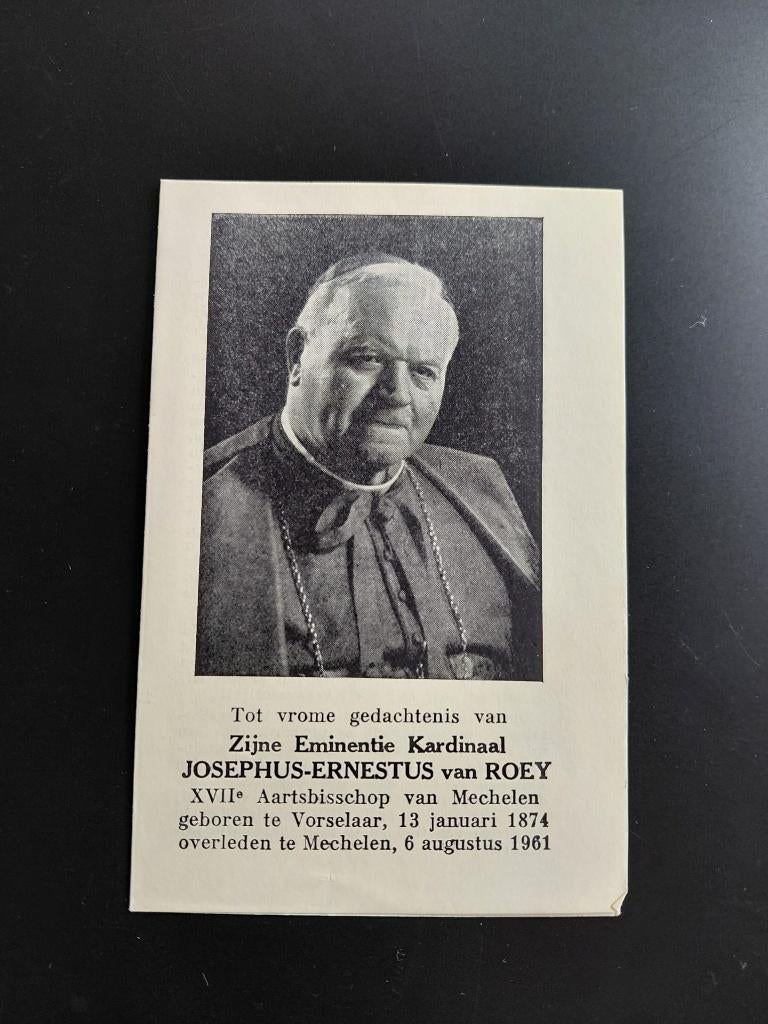 Bidprent Kardinaal Van Roey, Verzamelen, Verzenden, Bidprentje