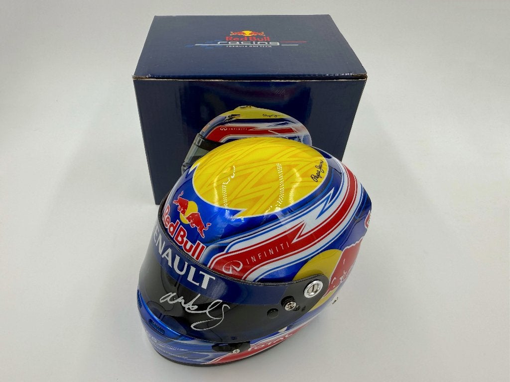 1/2 casque helmet F1 Webber 2011 (Red Bull) signé, Enlèvement ou Envoi