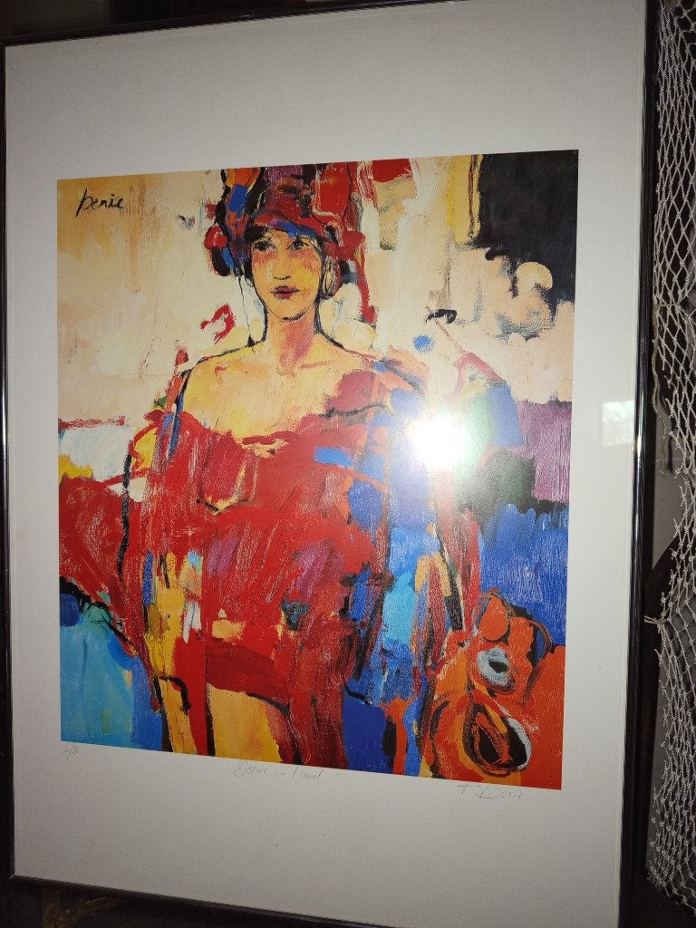 Reproduction d'un tableau de Frank DERIE, Sous verre, Portrait ou Personnes, Peinture à l'huile, Expressionniste