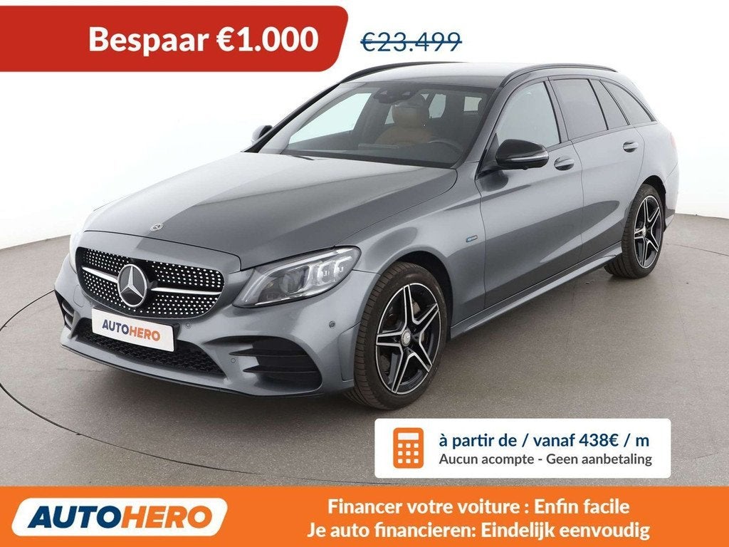 Mercedes-Benz C-Klasse 300 C 300e T AMG Line (automatique), Autos, Mercedes-Benz, Cuir, Argent ou Gris, Euro 6, Détection des panneaux routiers