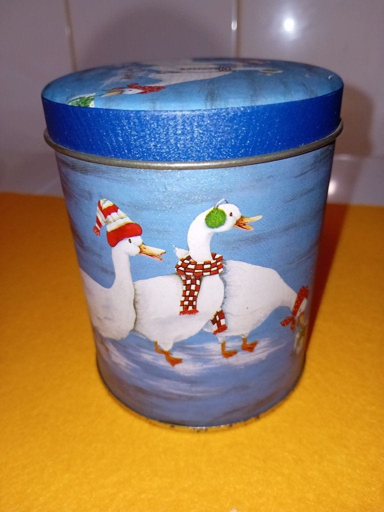 blikken doos (ganzen motief), Verzamelen, Ophalen of Verzenden, Gebruikt, Overige