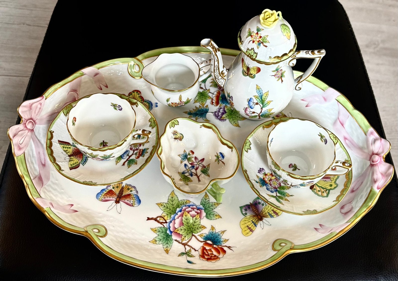 Service à Moka Herend "Queen Victoria" Set Tête-à-Tête, Antiquités & Art, Enlèvement