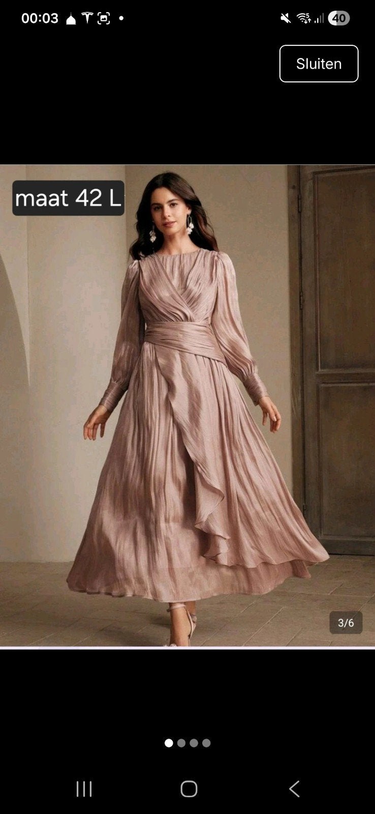 Elegante  dames kleed, Ophalen