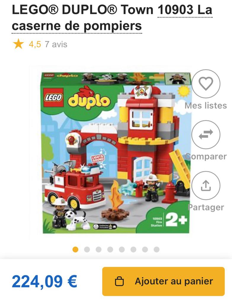 Brandweerkazerne Lego Duplo, Ophalen of Verzenden, Gebruikt, Inclusief accessoires, Duplo