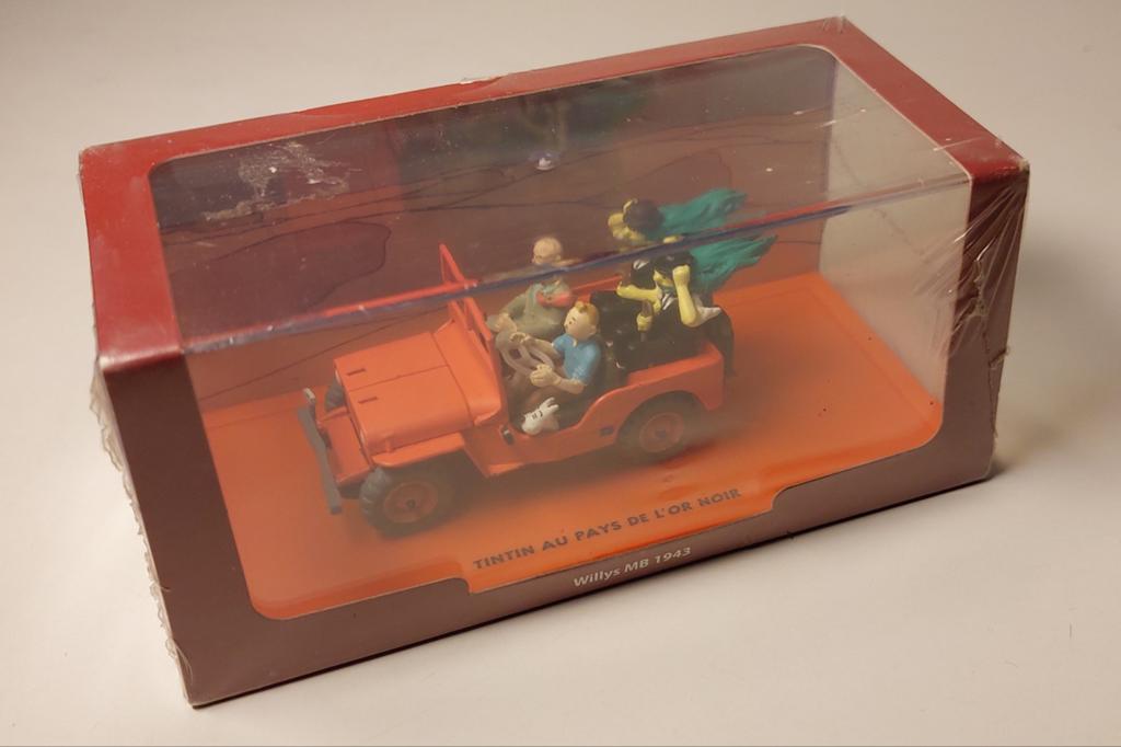 Voiture TINTIN Atlas 1/43 « La Jeep » Willys MB 1943, Collections, Enlèvement, Tintin, Comme neuf, Statue ou Figurine