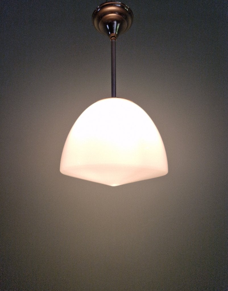 Suspension Bauhaus Philips en opaline blanche, années 1930, Enlèvement ou Envoi