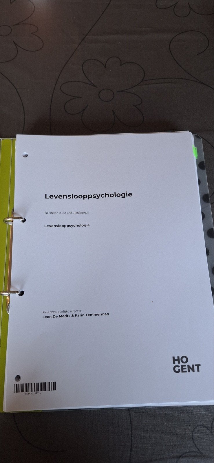 Cursus levenslooppsychologie 1ste jaar orthopedagogie, Ophalen of Verzenden, Zo goed als nieuw