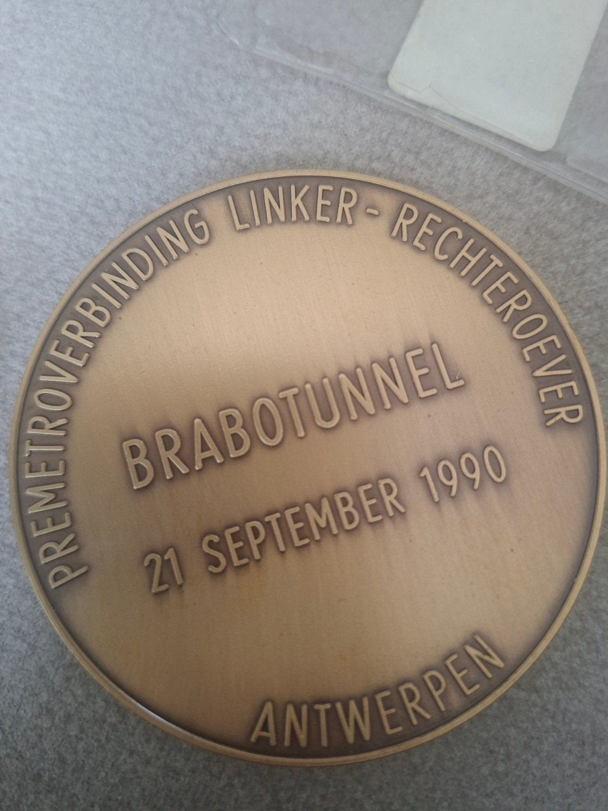 brabotunnel, Postzegels en Munten, Ophalen of Verzenden, Brons